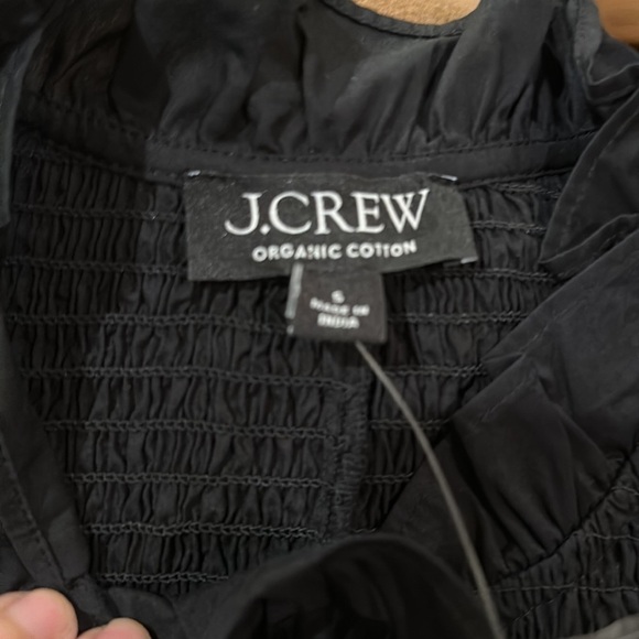 J.Crew Smocked button-up mini dress SzSmall Black - Picture 7 of 11